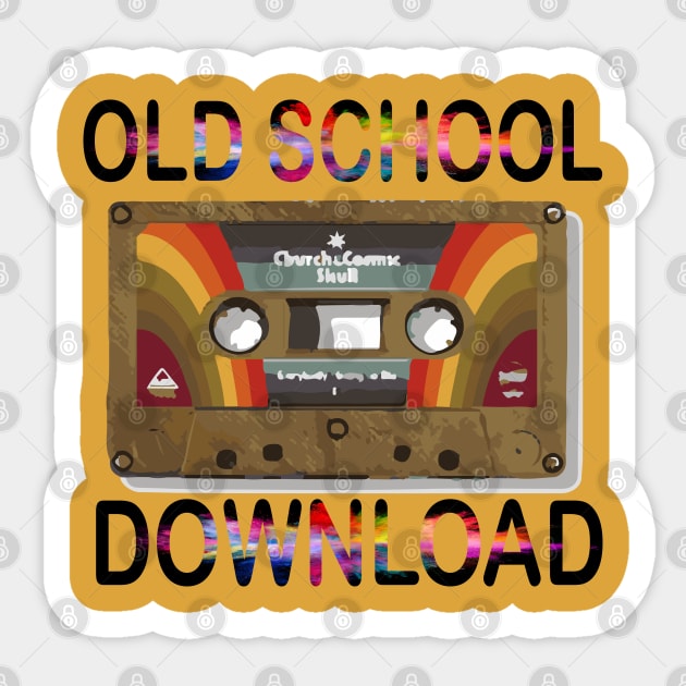 Original Old School Music Download Retro Tape Cassette Sticker by artist369